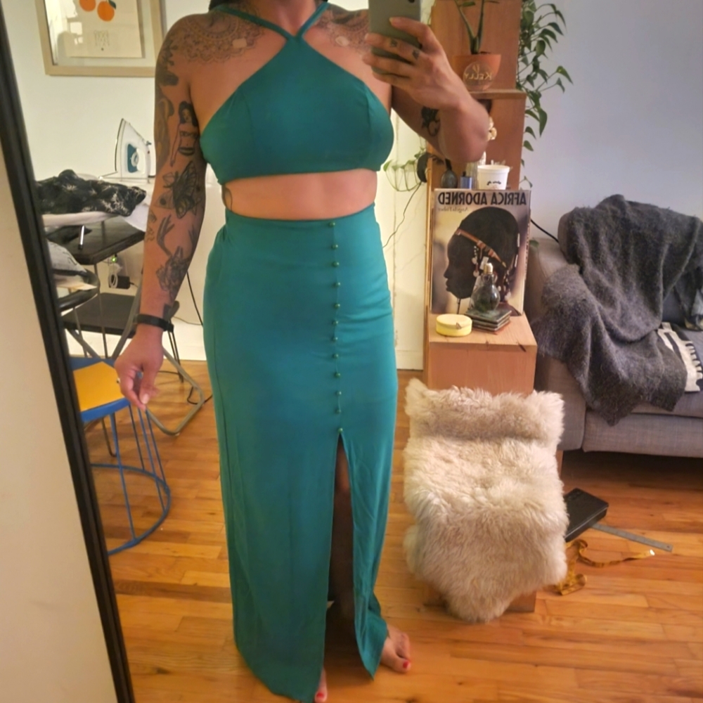 Halter cami top and skirt set